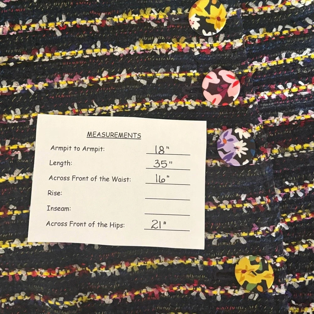 CABI Headline Topper Colorful Tweed Floral Belted Coat Preppy Style 5660 Size 2 - Picture 16 of 16